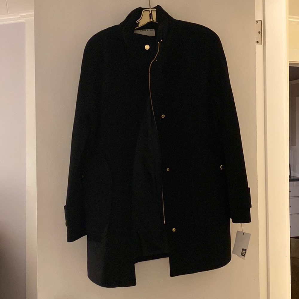 Anne Klein Black Pea Coat NWT